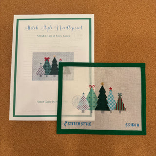 Green Line of Trees Canvas & Stitch Guide