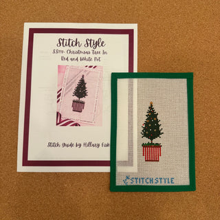 Christmas Tree in Red & White Pot Canvas & Stitch Guide