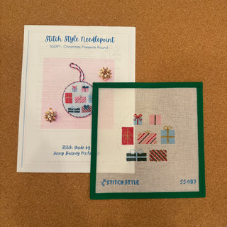 Christmas Presents Round Canvas & Stitch Guide