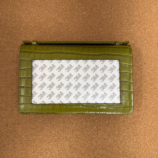 Everyday Clutch - Green Croc + Silver Chain