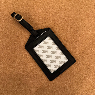 Self Finishing Leather Luggage Tag - Navy