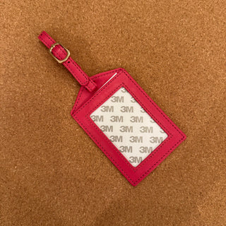 Self Finishing Leather Luggage Tag - Hot Pink