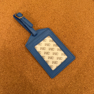 Self Finishing Leather Luggage Tag - Royal Blue