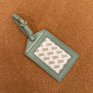 Self Finishing Leather Luggage Tag - Smokey Green
