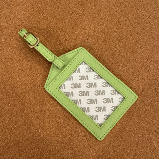 Self Finishing Leather Luggage Tag - Lime