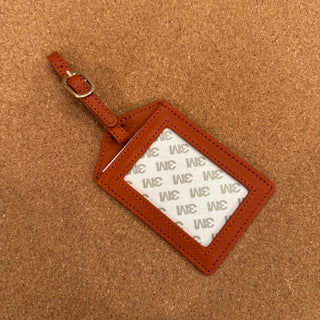 Self Finishing Leather Luggage Tag - Orange