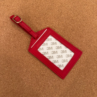 Self Finishing Leather Luggage Tag - Red