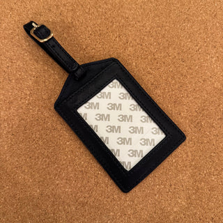 Self Finishing Leather Luggage Tag - Black