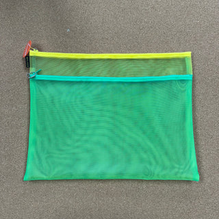 Large Double Zip Case - Mint, Yellow