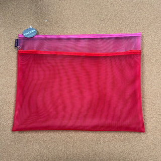 Large Double Zip Case - Red, Fuchsia