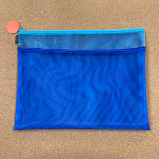 Large Double Zip Case - Blue, Aqua