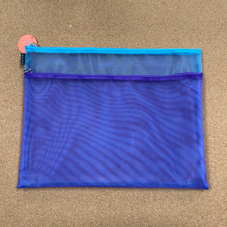 Large Double Zip Case - Purple, Aqua