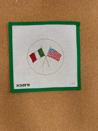 Italian American Flags Round