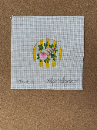 INSL3-36 Lee’s 3” Insert – Snail on Yellow Cabana Stripes