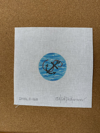 INSL3-62 3” Round – Grey Anchor w/ Rope on Ocean