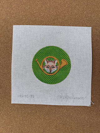 INSMC-35 Planet Earth & Lee 4” Round – Fox & Hunting Horn on Moss Green