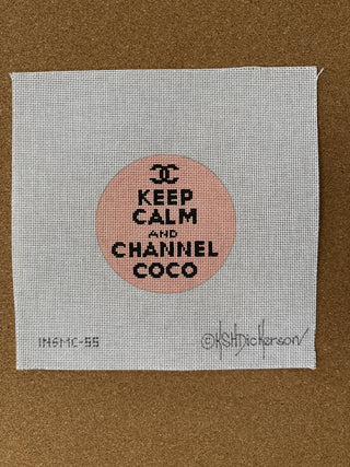 INSMC-55 Planet Earth & Lee 4” Round – Keep Calm & Channel Coco – blush pink & black