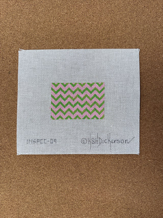 INSPCC-09 Planet Earth Credit Card Case Insert – Zigzag – pink & lime w/ periwinkle letter