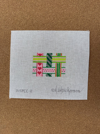 INSPCC-11 Planet Earth Credit Card Case Insert – Woven Ribbons – pinks & greens