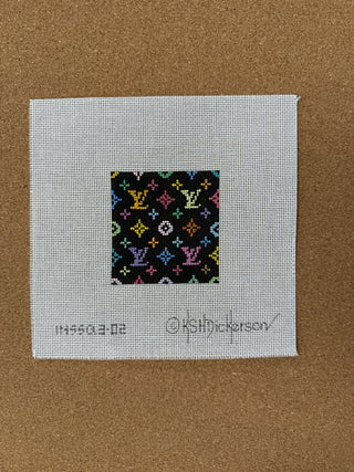 INSSQ3-02 Planet Earth 3” Square Insert – Louis Vuitton LV – multi color on black
