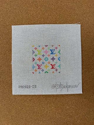 INSSQ3-03 Planet Earth 3” Square Insert – Louis Vuitton LV – multi color on white
