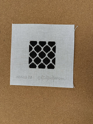 INSSQ3-22 Planet Earth 3” Square Insert – Double Criss Cross Gingham – limes with hot pink letter