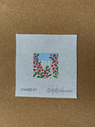 INSSQ3-27 Planet Earth 3” Square Insert – Rose Covered Picket Fence