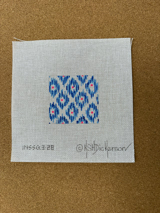 INSSQ3-28 Planet Earth 3” Square Insert – Ikat – medium blues with pink