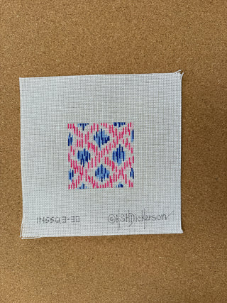 INSSQ3-30 Planet Earth 3” Square Insert – Ikat – Pink Criss Cross