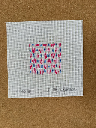 INSSQ3-31 Planet Earth 3” Square Insert – Ikat – Small Pink Dots