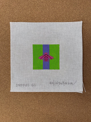 INSSQ3-68 3” Square Insert – Gucci Bee in Mod Colors – magenta w/ purple stripe on deep lime