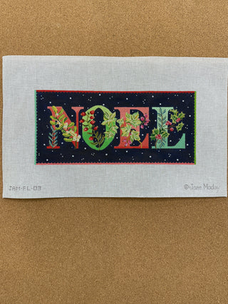 JAM-PL-03 Jane Maday – NOEL w/ Winter Greens & Berries Midnight Sky w/ Sparkly Snowflakes