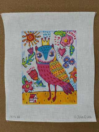 JE-PL-02 Julia Eves – Spunky Owl w/ Crown & Flowers