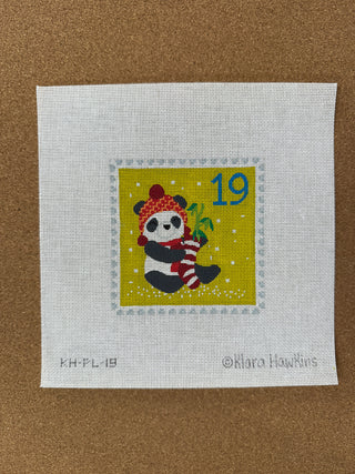 KH-PL-19 Klara Hawkins – Advent Stamp #19 – Panda w/ Stocking