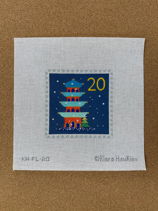 KH-PL-20 Klara Hawkins – Advent Stamp #20 – Pagoda