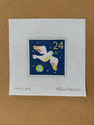 KH-PL-24 Klara Hawkins – Advent Stamp #24 – Peace on Earth Dove