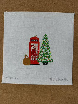 KH-PL-28 Klara Hawkins – London Christmas – Santa in Phone Booth w/ Tree