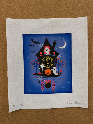 KH-PL-35 Klara Hawkins – Halloween Clock w/ Ghosts & Skeleton
