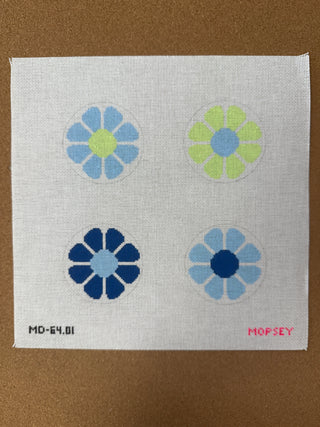 MD-64.01 Floral coasters - blue & green