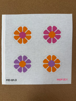MD-64.03 Floral coasters - orange & pink