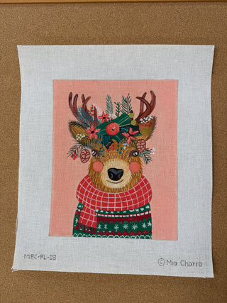 MIAC-PL-03 Mia Charro – Christmas Squad – Deer on Light Coral