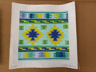 PL-147 Dhurrie Square w/ Medallions – Caribbean palette