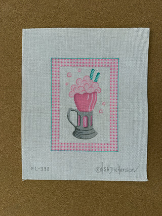 PL-332 Shake, Rattle & Roll Series – Ice Cream Soda w/ Two Straws – pink, aqua & silver