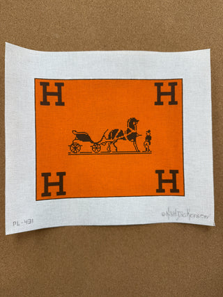 PL-431 Hermès Calèche Logo & Corner H’s – orange & brown