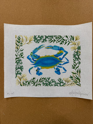 PL-60 Blue Crab w/ Mixed Seaweeds Border (from an original painting by Jack Dickerson)