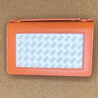 Everyday Clutch - Tangerine + Silver Chain