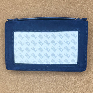 Everyday Clutch - Navy Suede + Silver Chain