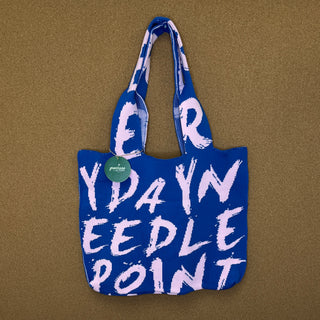 Graffiti Tote - Navy with Pink Lettering