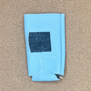 Self-Finishing Leather Cozy Slim Can - Ice Blue