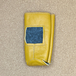 Self-Finishing Leather Cozy Slim Can - Mustard Yellow